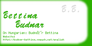 bettina budnar business card